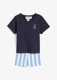 Topp og shorts til baby i 100% økologisk bomull (2-delt sett), bonprix