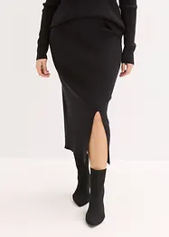 Finstrikket skjørt av myk viskosemiks, bonprix