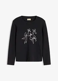 Langermet topp i 100% økologisk bomull, bonprix