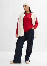 Grovstrikket genser med knyting, bonprix