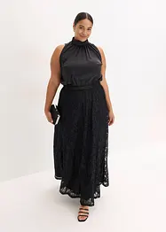 Maxikjole med blondeskjørt, bonprix