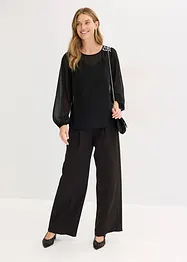 Chiffonbluse med strasspynt, bonprix