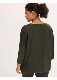 Myk topp i funksjonsmateriale med 3/4-lange ermer, hurtigtørkende, bonprix