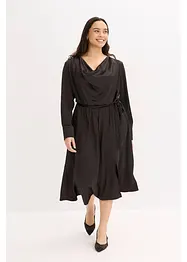 Midikjole av sateng med glans, bonprix