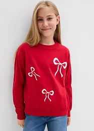 Finstrikket genser med sløyfedetalj, bonprix