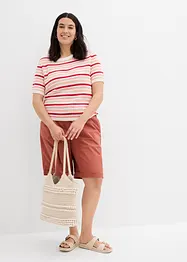 Bermudashorts i papertouch-materiale av bomullsmiks, bonprix