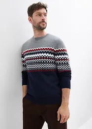 Genser med bomull og koftemønster, bonprix