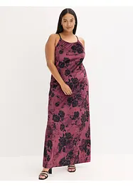 Maxikjole i glansfull fløyel, bonprix