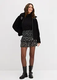 Volangskjørt i krinklet, strukturert materiale, bonprix