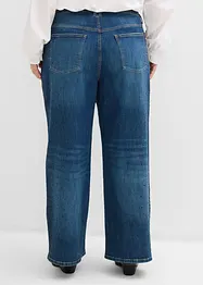 Wide Leg-jeans Mid Waist med glitterstener, bonprix