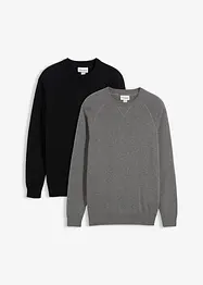 Finstrikket genser (2-pack) av 100%  bomull, bonprix