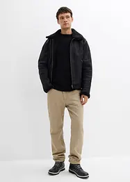 Genser i myk bomullsmiks med rund hals, Loose Fit, bonprix