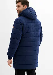 Vattert parkas med hette og detaljer i imitert skinn, bonprix