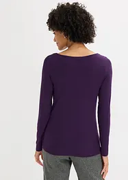 Topp med innfelt mesh og strass, bonprix