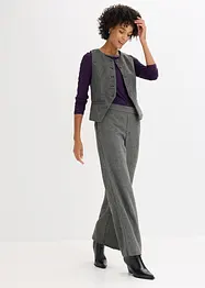 Topp med innfelt mesh og strass, bonprix