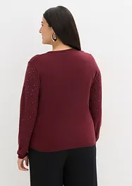 Cardigan med strass, bonprix