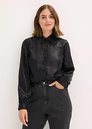 Skjortebluse i blank sateng, bonprix