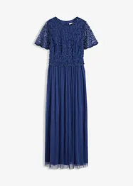 Maxikjole i fin tyll med paljettbroderi, bonprix