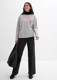 Langermet topp i 100% økologisk bomull, bonprix