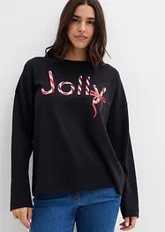 Langermet topp i 100% økologisk bomull, bonprix