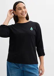 Langermet topp i 100% økologisk bomull, bonprix