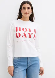 Langermet topp i økologisk bomull med elastan, bonprix