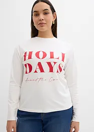 Langermet topp av økologisk bomullsmiks, bonprix