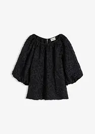 Bluse med strukturert blomstermønster, bonprix