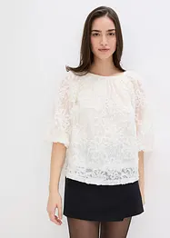 Bluse med strukturert blomstermønster, bonprix
