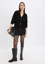 Cardigan med hullmønster, bonprix