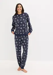Pyjamas i 100% bomull med glitrende trykk, bonprix