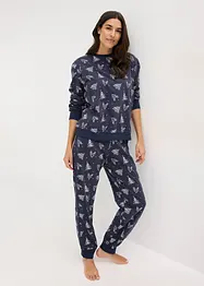 Pyjamas i 100% bomull med glitrende trykk, bonprix