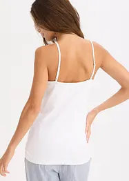 Singlet med økologisk bomull og blonder (2-pack), bonprix