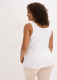 Singlet med økologisk bomull og blonder (2-pack), bonprix