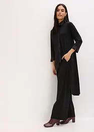 Jerseybluse med satengbesetning, bonprix