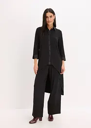 Jerseybluse med satengbesetning, bonprix