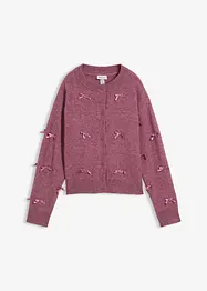 Finstrikket cardigan med sløyfer, bonprix
