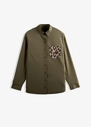 Oversized skjorte med lomme i kontrastfarge, bonprix