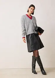 Cardigan med ull og hullmønster, bonprix