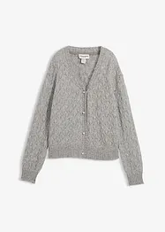 Cardigan med ull og hullmønster, bonprix