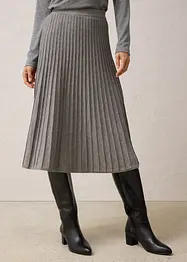 Strikket skjørt med merinoull, bonprix