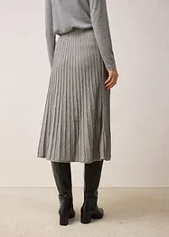 Strikket skjørt med merinoull, bonprix