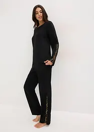 Pyjamas med fine, glitrende blonder, bonprix