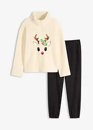 Loungewear-joggedress i pilé med fleecebukse, bonprix
