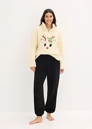 Loungewear-joggedress i pilé med fleecebukse, bonprix