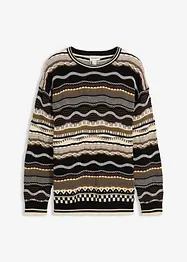 Grovstrikket genser i 100% bomull, bonprix