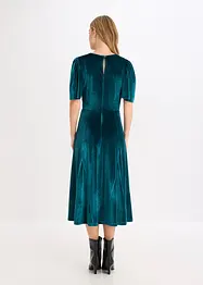 Midikjole i myk fløyel, bonprix