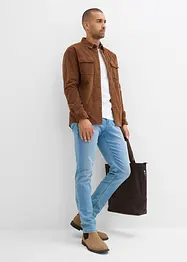 Skjorte i kordfløyel med stretch og varmende fleecefôr, bonprix