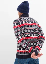 Genser med høy hals og koftemønster, bonprix