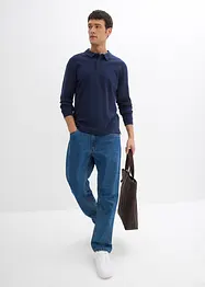 Langermet poloskjorte i 100% økologisk bomull, bonprix